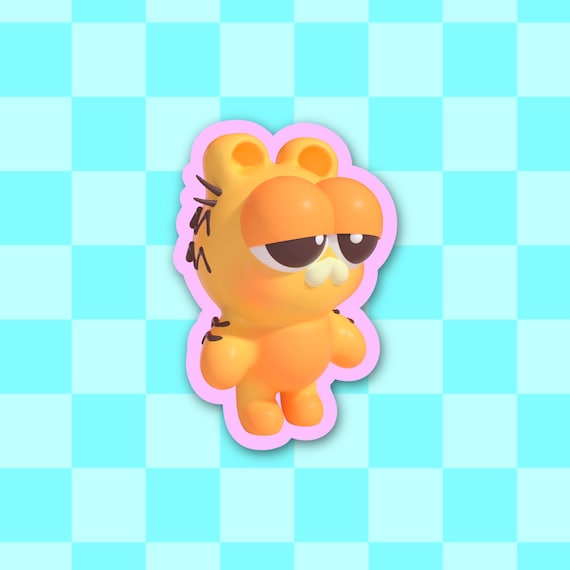 Sleepy Orange Cat 3D Sticker