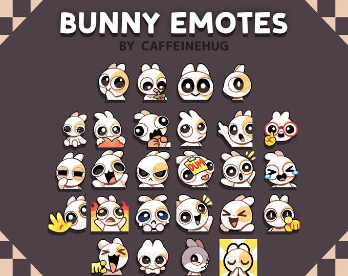26 Bunny Emotes for Twitch and Discord