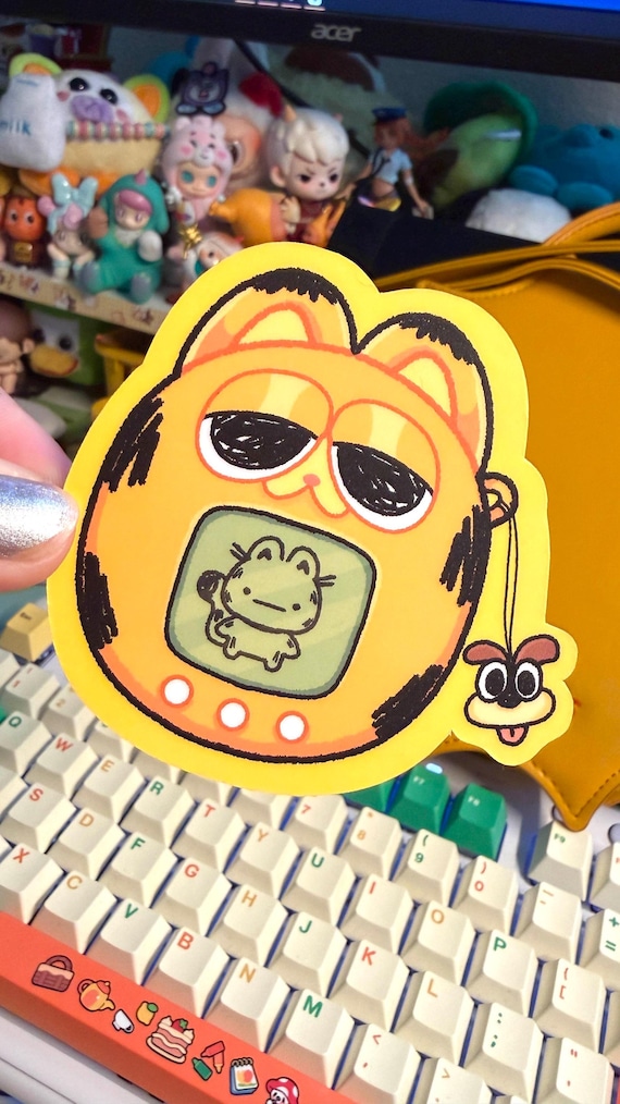 Sleepy Orange Cat Game Sticker