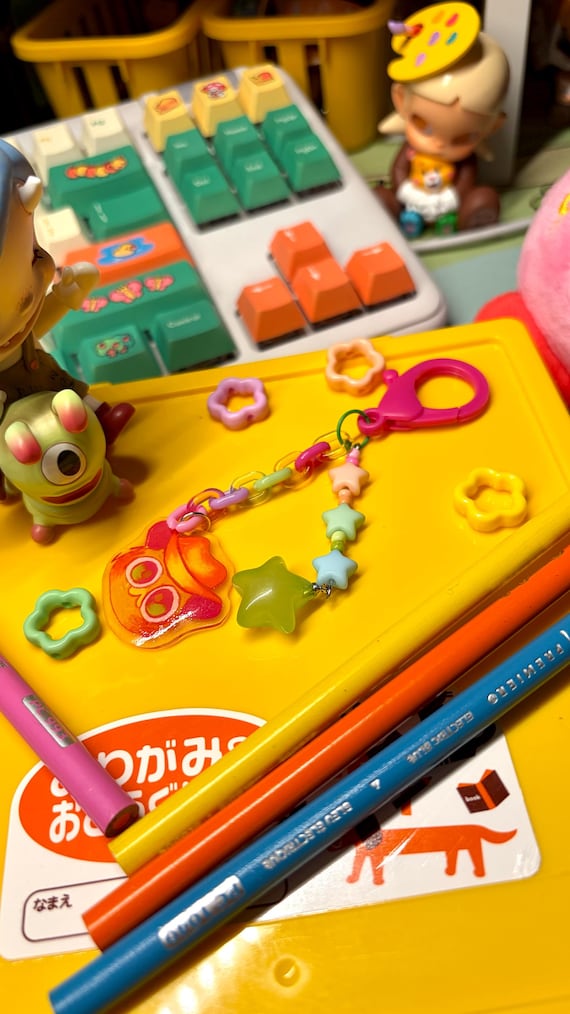 Yeehaw Monday Cat Dangly Keychain (shrink plastic)