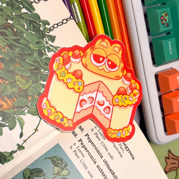 Sleepy Cat Cake Sticker