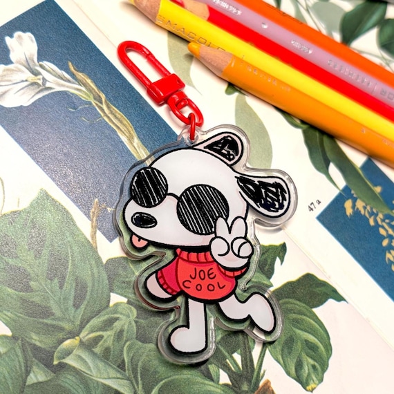 Esnupi Dog Peace Sign Acrylic Keychain