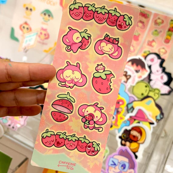 Strawberry Monkey Sticker Sheet