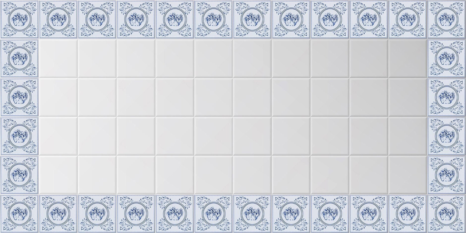 Delft Tiles Kitchen Ceramic Backsplash. Vintagestyle Delft Blue Tiles