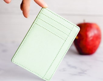 Cartera de piel vegana con diseño de manzana, unisex, regalo para