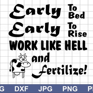 ¡Temprano a la cama, temprano para levantarse SVG Descarga digital! Se incluyen formatos comunes (.svg, .dxf, .png) para importarlos fácilmente a su software.