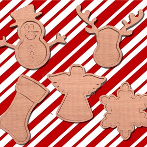 Kerstdienbladcollectie, serie 2, 5 ontwerpen! .svg- en .dxf-bestanden inbegrepen om te importeren in uw CNC-, laser- of vinylsnijsoftware