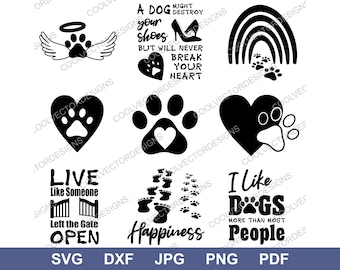 Hunde Paket SVG, Hunde SVG Dateien, Hunde-Dateien, Hundeliebhaber SVG, Sortierte Hunde svg Dateien, Digitale Downloads - .svg, .dxf, .png, .pdf, .eps enthalten.