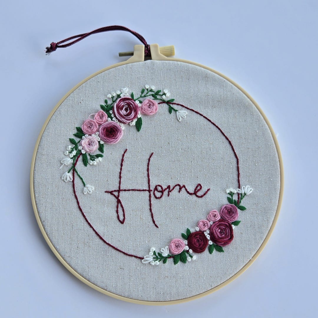 Hand Embroidered Hoop Art – Floral Cottagecore Wall Decor, Fiber Art ...