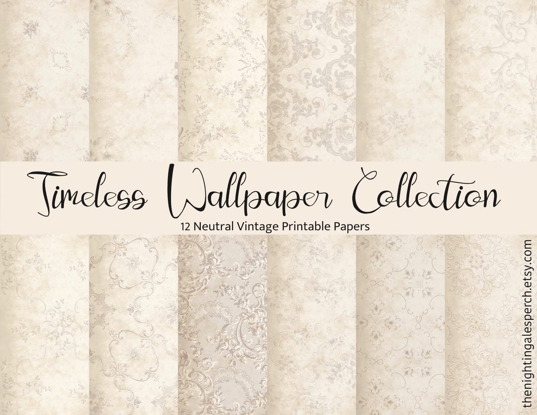 Timeless Computer Background Timeless Wallpaper Collection - Neutral Vintage Junk Journal Background ...