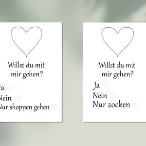 Willst du mit mir gehen, Karten, Postkarten, Liebe, Valentinstag, Love Bild 2