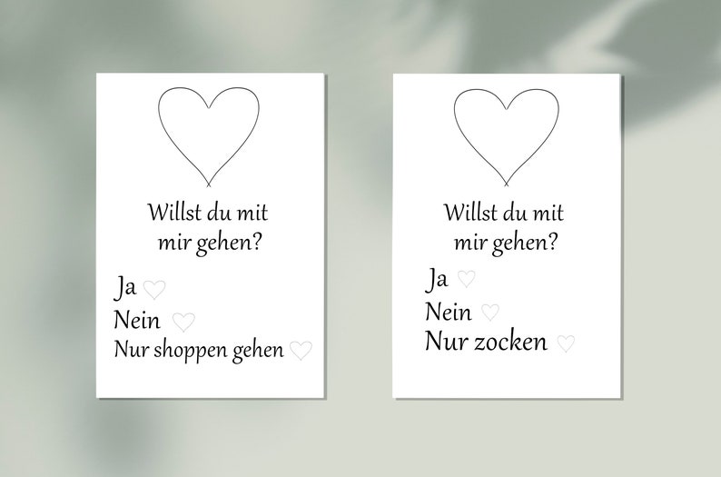 Willst du mit mir gehen, Karten, Postkarten, Liebe, Valentinstag, Love Bild 2