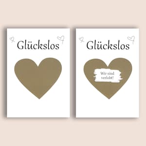 Wir sind verlobt, Liebe, Ehe, Verlobung, Familie, Postkarte, Rubbelkarte