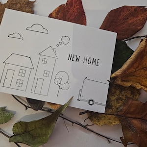 New Home Postkarte - Brief - Geschenk - Freundschaft - Umzug