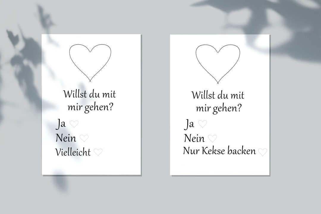 Karte Willst Du Mit Mir Gehen Willst du mit mir gehen, Karten, Postkarten, Liebe, Valentinstag, Love