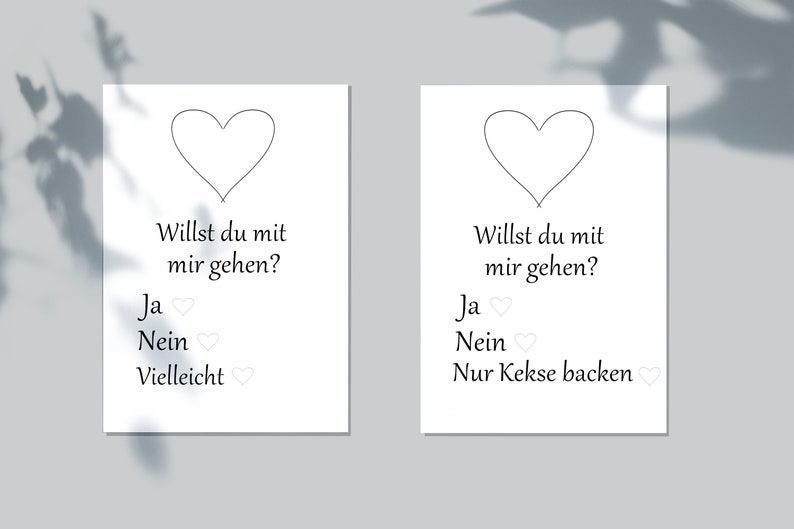 Willst du mit mir gehen, Karten, Postkarten, Liebe, Valentinstag, Love Bild 1