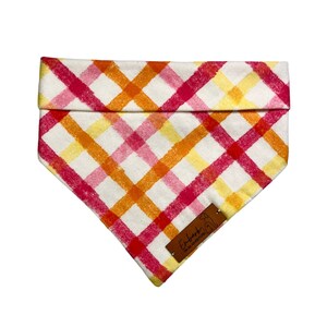 Dog Bandana | Pink Spring Plaid | Handmade | Spring Summer | Dog Mom Gift | Dog Gift