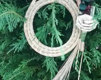 Palmetto Wreath | Bridal |Lowcountry Wedding | Wedding Decor | Sweetgrass Flower| Wedding| Boutonniere| Palmetto Rose | Bride |