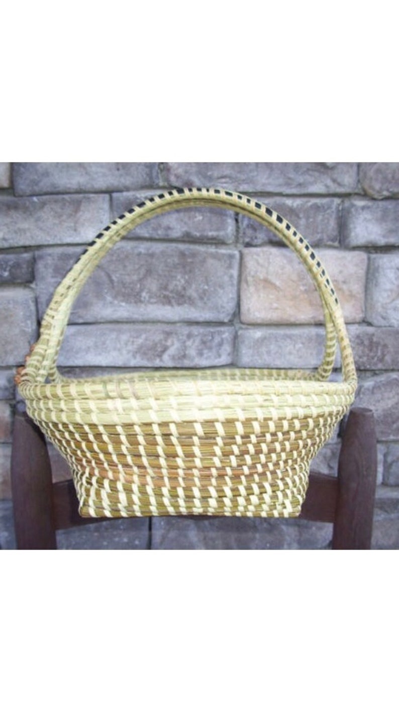 Gullah Crosshandle Basket Sweetgrass Fanner Charleston Basket Sweet