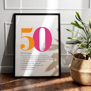 Retro 50e verjaardag definitieposter: afdrukbare muurkunst 1974 (digitale download)