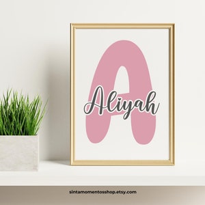Custom Initial Print, Personalized Initial, Nursery, Kids Wall Art, Name Monogram, Printable Name, Initial Name Sign, Custom Kids Name Print