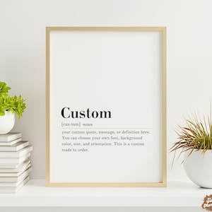 Personalised Definition Wall Art, Custom Definition Printable Wall Art, Definition Poster Quote Digital Download, Custom Wall Art, Quotes