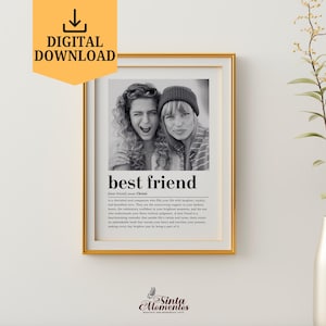 Custom Best Friend Gifts Best Friend Definition Printable Wall Art Digital Download Best Friend Picture Dictionary Print Custom Friend Print