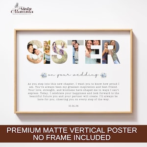 To My Sister On Your Wedding Day Photo Collage Modern Minimalist Wedding Message Gift For Sister On Her Wedding Day Bride Gifts From Sister