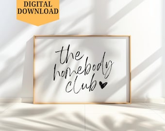 Homebody Club Retro Print: Trendy Landscape Poster (Digital Download)