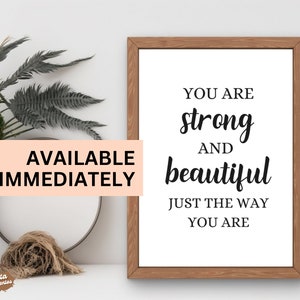 Love Yourself printable wall art, You are Beautiful Digital Download, Self Love Quote, Motivational Poster, Inspirational Beauty Quote Print