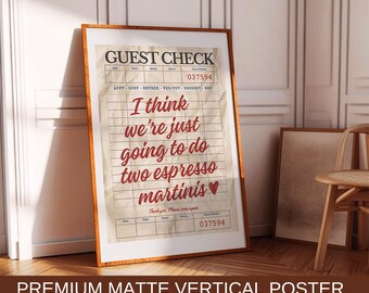 Espresso Martini Guest Check Poster: Funny Cocktail Art Print