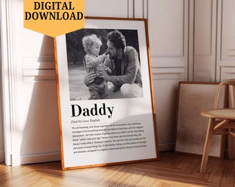 Custom Dad Definition Birthday Gift Daddy Quote Printable Wall Art Daddy Meaning For Dad Birthday Present Digital Download Fathers Day Print