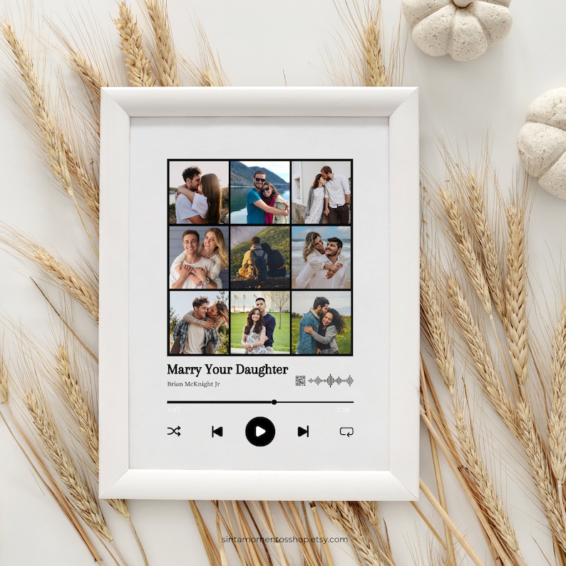 Personalised Picture With Spotify Wall Art, Spotify Picture Music