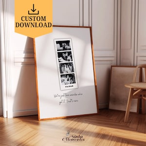 Custom Best Friend Polaroid Poster with Photos Digital Download Gift For Best Friend Birthday Printable Wall Art Retro Film Strip Layout