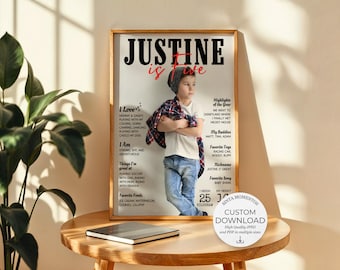 Personalized Birthday Banner, Photo Birthday Party Welcome Sign, Custom Name Digital Download, Milestone Celebration Birthday Decor