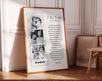 Custom Brother Wedding Photo Print | Polaroid Keepsake From Sisters | To My Brother on His Big Day Digital Download