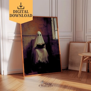 Vintage Ghost In The Toilet Print Ghost In The Bathroom Printable Wall Art Digital Download Bathroom Halloween Decor Gothic Victorian Print
