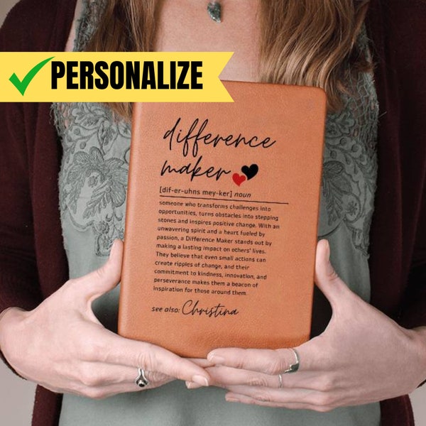 Personalized Difference Maker Journal Mentor Gift,Difference Maker Definition Gift for a leader,teacher, coach,social worker,Coworker Mentor