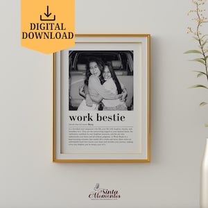 Custom Portrait Work Bestie Definition Printable Wall Art Download Coworker Leaving Gift For Work Bestie Birthday Work Colleague Present