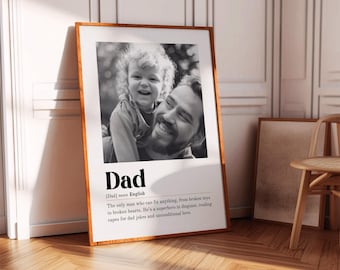 Personalised Dad Definition Print with Photo Father’s Day Gift for Dad First Time Dad Wall Art Digital Download Father Quote Poster Dad Gift