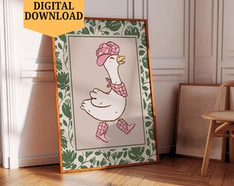Arte de parede para impressão Silly Goose: decoração vintage e peculiar para casa (download digital)
