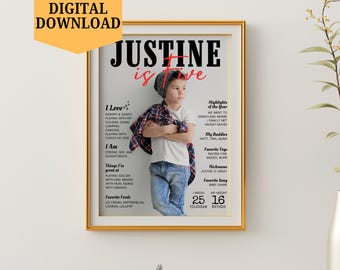 Custom 3rd Birthday Milestone Board | Photo Birthday Sign for Boy or Girl | Personalized Digital Download Poster