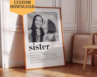 Stampa personalizzata con definizione di sorella: regalo fotografico personalizzato (download digitale)