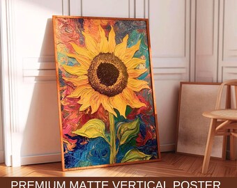 ヴィンテージひまわりプリント ヴァン・ゴッホ 絵画 船 (フレームなし) 植物 ひまわり 油絵 花のイラスト ホームデコレーション ひまわりポスター