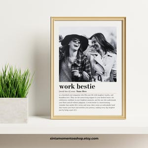 Work Bestie Personalized Picture Frame Digital Download, Work Bestie Gift, Personalised Work Bestie Definition Print, Work Bestie Birthday