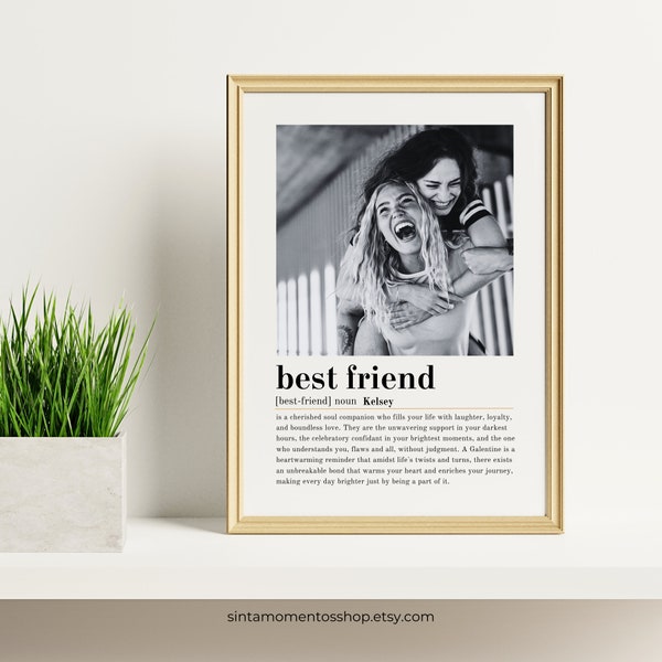 Best Friend Print Custom Vintage Prints Gift for Her | Best Friend Picture Digital Print Download Best Friend Definition Print