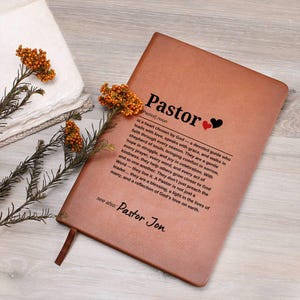 Personalisierte Pastor Definition Leder Journal Pastor Wertschätzung Geschenk für Pastor Journal Benutzerdefinierte Pastor Inpsirational Geschenk Danke Geschenk