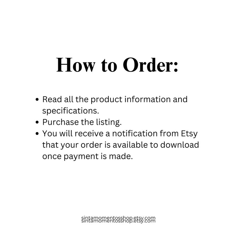 May include: How to Order: Read all the product information and specifications. Purchase the listing. You will receive a notification from Etsy that your order is available to download once payment is made. gintamomentosshop.etsy.com