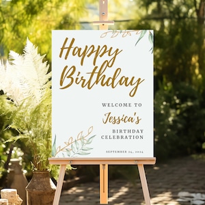 Alles Gute zum Geburtstag Willkommensschild, sofortiger Download, Geburtstagsschild Poster zum ausdrucken, Geburtstagsschild für Party digitaler Download, Geburtstagsschild