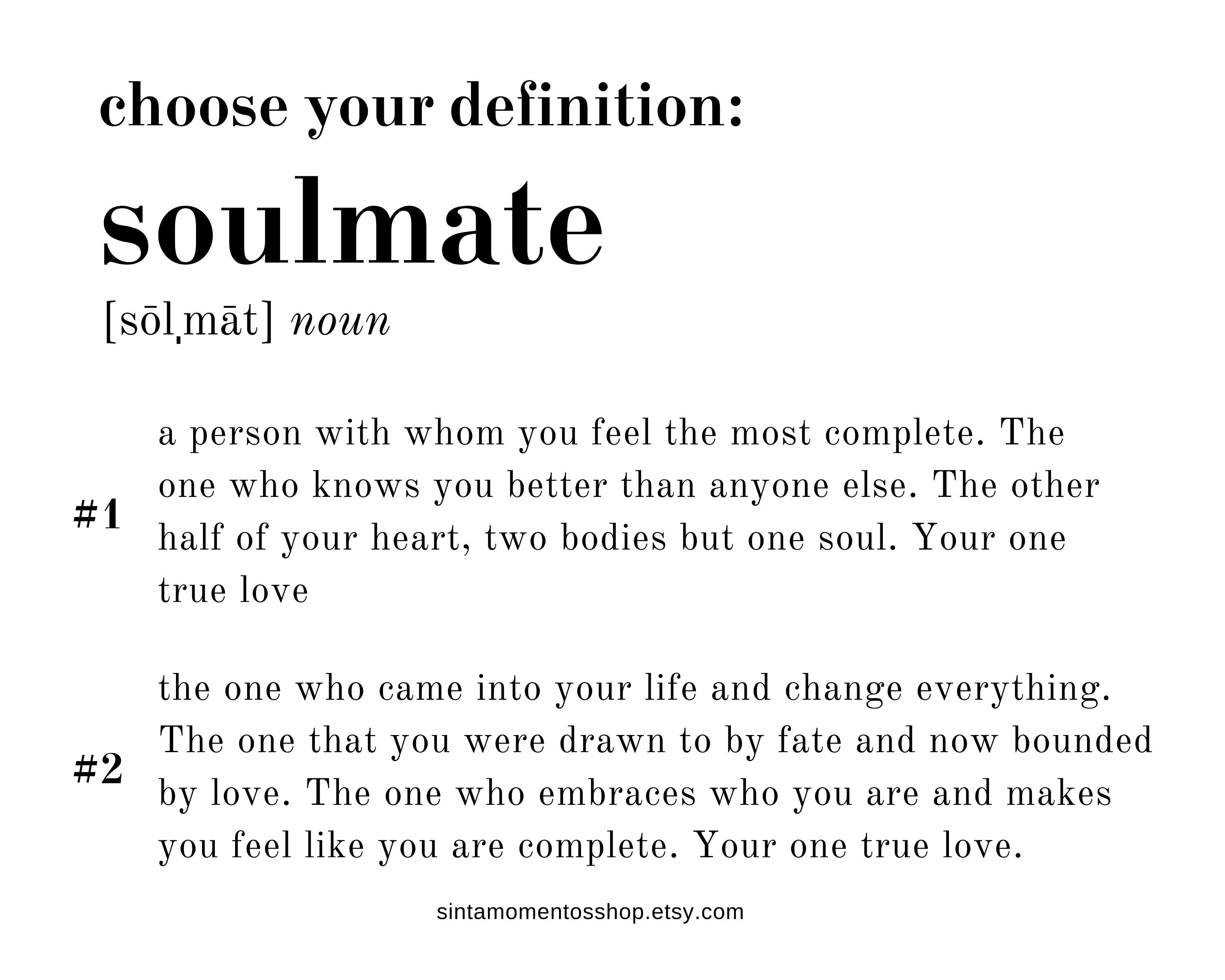 Personalized Soulmate Definition Print Wall Art, Printable Soulmate